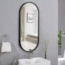 Ver imagem 3 de Espelho Oval com Moldura Alumínio Preta 130x45cm