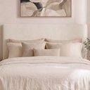 Ver imagem 2 de Cabeceira Painel Suspenso Casal 140 cm Luna Retangular Linho Cru Artte