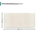Ver imagem 3 de Cabeceira Painel Suspenso Casal 140 cm Luna Retangular Linho Cru Artte