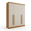 Ver imagem 2 de Guarda-Roupa Modulado 4 Portas 3 Gavetas e Nichos 100% MDF Cairo Marrom/Cinamomo/Fendi