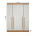 Ver imagem 3 de Guarda-Roupa Modulado 4 Portas 3 Gavetas e Nichos 100% MDF Cairo Marrom/Cinamomo/Fendi