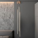 Ver imagem 5 de Pendente Led 12w 2700k Tenues Alumínio 120cm Dourado Fosco Mais Luz