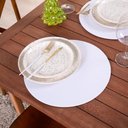 Ver imagem 3 de Sousplat Capa e Base Mdf Basic Liso 35cm Diâmetro Tecido Oxford 100% Poliéster - Branco