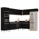 Ver imagem 1 de Armário de Cozinha Modulada de Canto 8 Peças Cp03 Balcão com Pia Inox Preto - Lumil