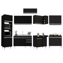 Ver imagem 3 de Armário de Cozinha Modulada de Canto 8 Peças Cp03 Balcão com Pia Inox Preto - Lumil