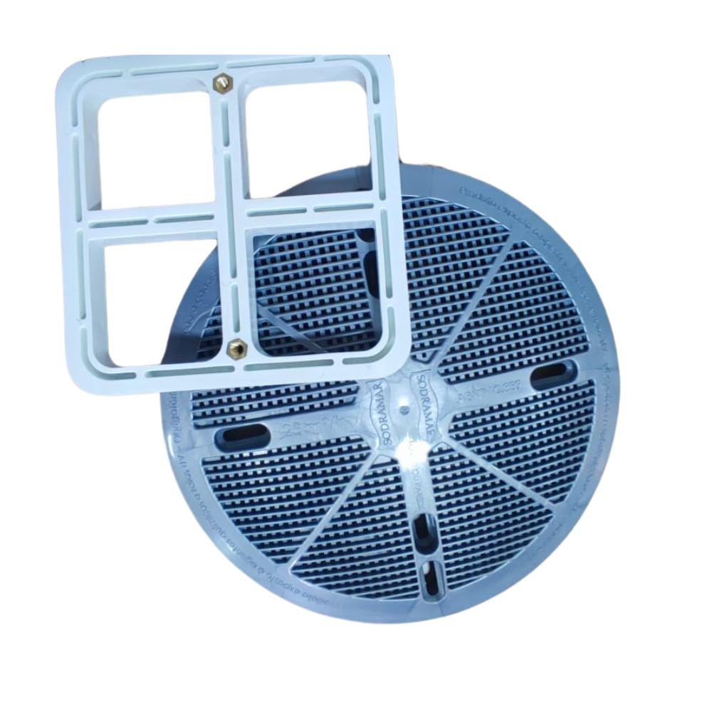 Grade 15 X 15 com Tampa Fsb Prata e Base Abs Sodramar - 3