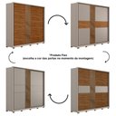 Ver imagem 4 de Guarda Roupa Casal Espelho Reflecta Authentic Flex 2 Portas 6 Gavetas - Nogueira Touch/Nude Prime Tx