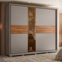Ver imagem 1 de Guarda Roupa Casal Espelho Reflecta Authentic Flex 2 Portas 6 Gavetas - Nogueira Touch/Nude Prime Tx