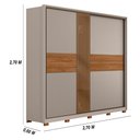 Ver imagem 3 de Guarda Roupa Casal Espelho Reflecta Authentic Flex 2 Portas 6 Gavetas - Nogueira Touch/Nude Prime Tx