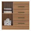 Ver imagem 3 de Cômoda Montevideu e Guarda Roupa Casal Venice 62080pe Amendola Touch Off White com Pés - Demóbile