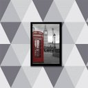 Ver imagem 1 de Quadro Cabine Telefônica Londres Vermelha 24x18cm - com vidro:Madeira branca