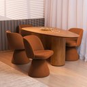 Ver imagem 2 de Kit 02 Cadeiras de Jantar Giratória Liz Linho Terracota - Nexta Casa