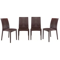 Kit 4 Cadeiras Rattan em Pp para Restaurantes Sala de Jantar Cozinha Área Externa Ecomhome - 2