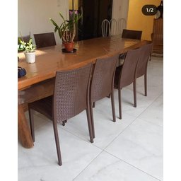 Kit 4 Cadeiras Rattan em Pp para Restaurantes Sala de Jantar Cozinha Área Externa Ecomhome - 7