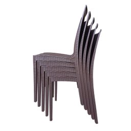 Kit 4 Cadeiras Rattan em Pp para Restaurantes Sala de Jantar Cozinha Área Externa Ecomhome - 6