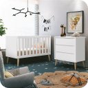 Ver imagem 2 de Quarto de Bebê Berço + Cômoda 3 Gavetas Branco Theo Madeira Natural