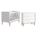 Ver imagem 1 de Quarto de Bebê Berço + Cômoda 3 Gavetas Branco Theo Madeira Natural