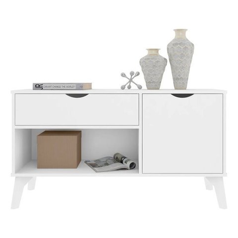 Buffet Aparador Retrô London Branco Pés Palito Rv Moveis