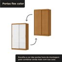Ver imagem 4 de Guarda-Roupa 100% MDF 2 Portas de Correr 2 Gavetas 131x213x55cm Cinamomo/Branco