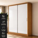 Ver imagem 3 de Guarda-Roupa 100% MDF 2 Portas de Correr 2 Gavetas 131x213x55cm Cinamomo/Branco