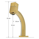 Ver imagem 3 de Torneira Banheiro Link Quadrada Bica Baixa Dourada