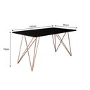 Ver imagem 5 de Mesa Jantar Industrial Trama 1,40x0,80m Preta com 4 Cadeiras Estofadas Vitória Marrom e Cobre