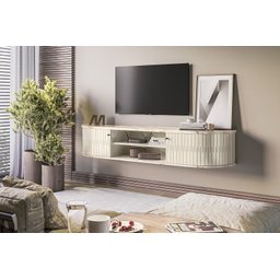 Estante Suspenso Ripado Algarve para TV até 75 polegadas- Calacata/Off White - Madetec - 6