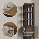 Ver imagem 6 de Estante Armário Multiuso para Escritório 129cm 9 Prateleiras 2 Gavetas Rustic/Preto Madesa