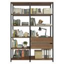 Ver imagem 7 de Estante Armário Multiuso para Escritório 129cm 9 Prateleiras 2 Gavetas Rustic/Preto Madesa