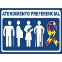 Ver imagem 1 de PLACA INDICATIVA ATENDIMENTO PREFERENCIAL 25x15 PS AZUL