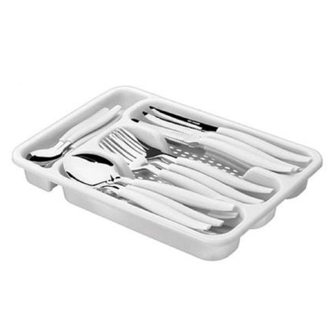 Kit Jogo Talheres 24 Peças Faqueiro Gaveteiro Talher Garfo Faca Colher Aço Inox Cozinha Gourmet - Br