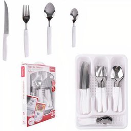 Kit Jogo Talheres 24 Peças Faqueiro Gaveteiro Talher Garfo Faca Colher Aço Inox Cozinha Gourmet - Br - 6