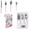 Kit Jogo Talheres 24 Peças Faqueiro Gaveteiro Talher Garfo Faca Colher Aço Inox Cozinha Gourmet - Br - 6