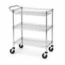 Ver imagem 4 de Carrinho Multiuso 3 Prateleiras Ajustáveis Aço Cromado