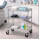 Ver imagem 2 de Carrinho Multiuso 3 Prateleiras Ajustáveis Aço Cromado