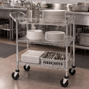 Ver imagem 1 de Carrinho Multiuso 3 Prateleiras Ajustáveis Aço Cromado