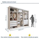 Ver imagem 3 de Closet Casal 6 Gavetas 242cm sem Portas Aspen Premium Branco