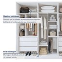 Ver mais imagens de Closet Casal 6 Gavetas 242cm sem Portas Aspen Premium Branco