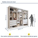 Ver imagem 3 de Closet Casal 6 Gavetas 242cm sem Portas Aspen Premium Branco