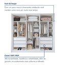 Ver imagem 6 de Closet Casal 6 Gavetas 242cm sem Portas Aspen Premium Branco