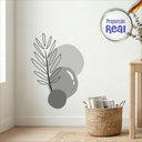 Ver imagem 1 de Adesivo Floral Boho Cinza Estilo Nórdico 55x80 Minimalista Mod.02