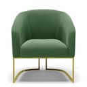 Ver imagem 4 de Kit 02 Poltronas Stella Suede Verde Base Industrial Dourada - D'rossi Drossi