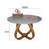 Mesa de Centro Cebola com Vidro 70cm Decoraper Off White 35CM - 2