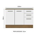 Ver imagem 4 de Balcão de Pia Cozinha 2 Portas e 3 Gavetas (com Tampo) Rustic/branco Agata Madesa Rustic/branco
