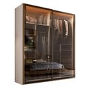 Ver mais imagens de Guarda Roupa Casal 2 Portas Correr Vidro Reflecta com LED 200cm x 55,8cm x 230cm 100% MDF Cor:Branco