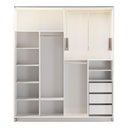 Ver imagem 4 de Guarda Roupa Casal 2 Portas Correr Vidro Reflecta com LED 200cm x 55,8cm x 230cm 100% MDF Cor:Branco