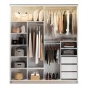 Ver imagem 6 de Guarda Roupa Casal 2 Portas Correr Vidro Reflecta com LED 200cm x 55,8cm x 230cm 100% MDF Cor:Branco