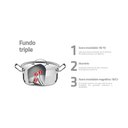 Ver imagem 3 de Caçarola Tramontina Professional Funda em Aço Inox Fundo Triplo com Tampa Plana 20 Cm 3,6 L
