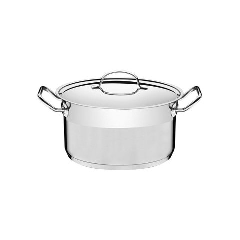 Caçarola Tramontina Professional Funda em Aço Inox Fundo Triplo com Tampa Plana 20 Cm 3,6 L