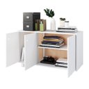 Ver imagem 3 de Balcão para Escritório 90x53,5cm com 3 Portas e 4 Rodízios Branco BHO54